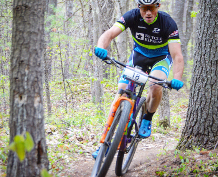 mountain biker at bear brook classic event
