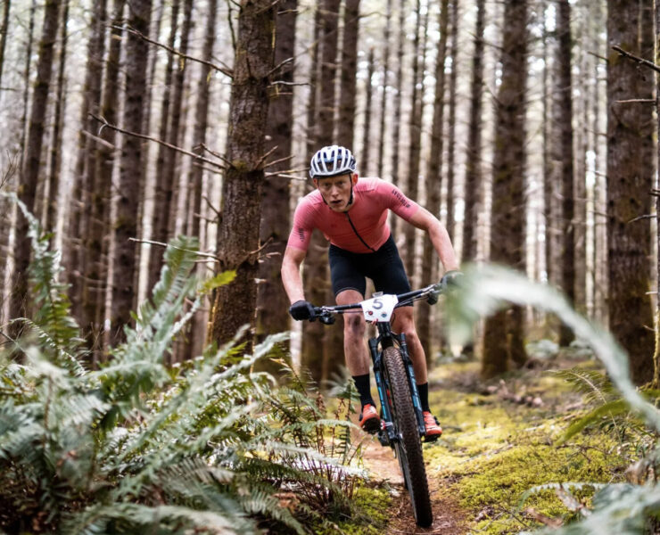 mountain biker at mudslinger xc