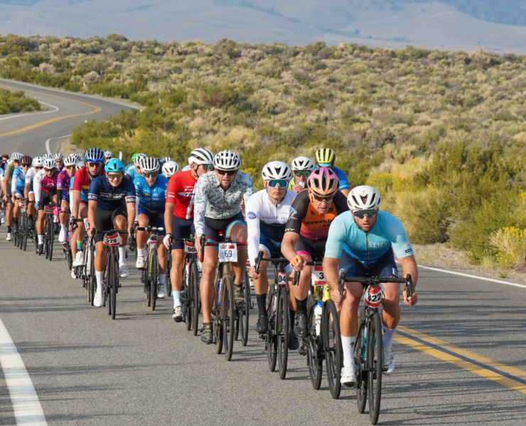 road cyclists at mammoth gran fondo