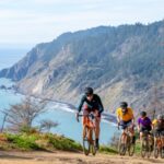 cyclists along California coast