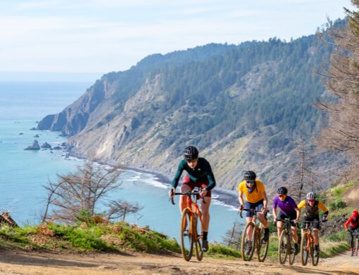 cyclists along California coast