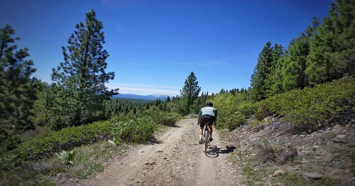 Solo rider on Truckee Tahoe Gravel course