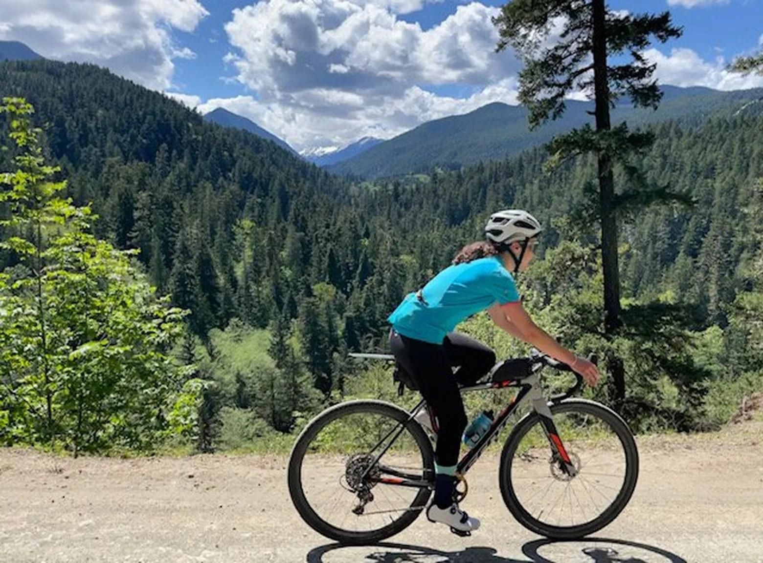 Participant in Northwest gravel cycling event