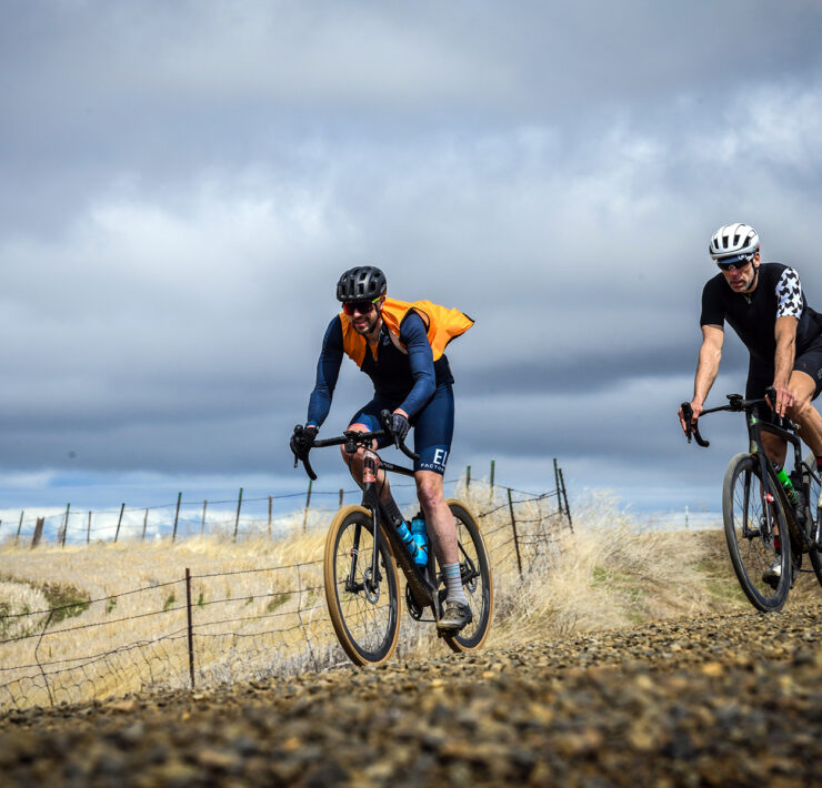 Gravel riders racing in the Gorge Gravel race in Oregon.