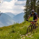 Solo rider in power of four mtb race