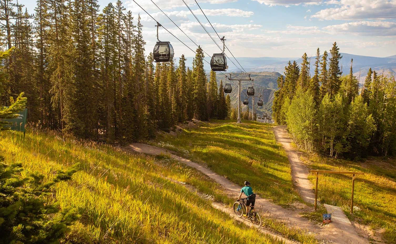 mountain biker on trail in aspen snowmass