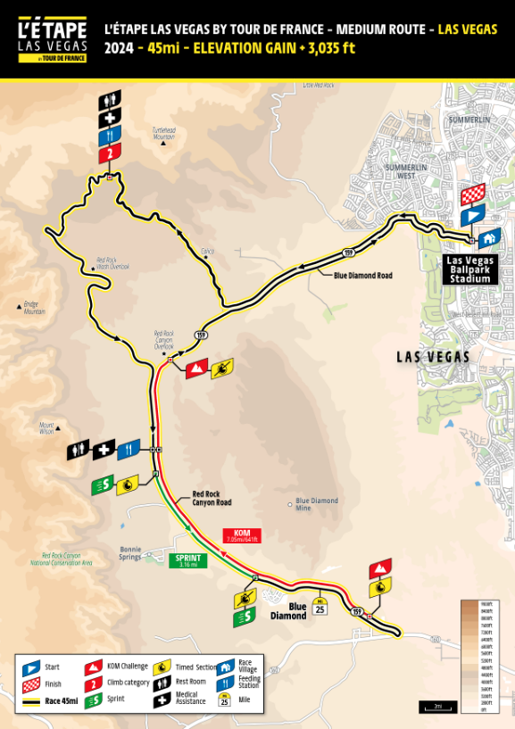 l'etape LV 45 mi course map