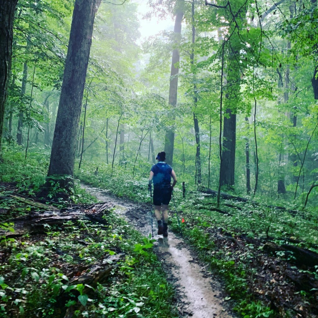 Runner in Mohican Trail 100