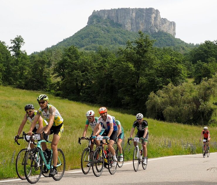 road cyclists at gran fondo matildica