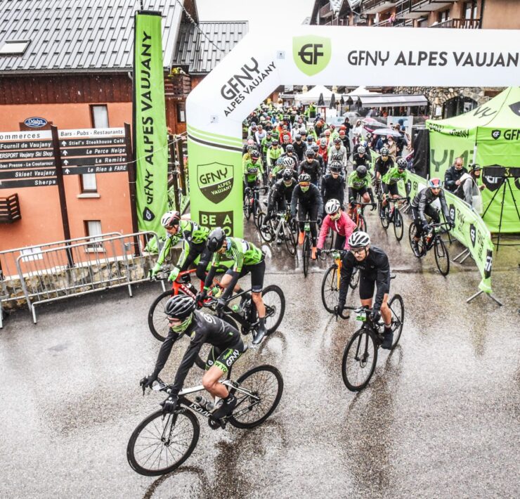 Start/Finish line at GFNY Alps