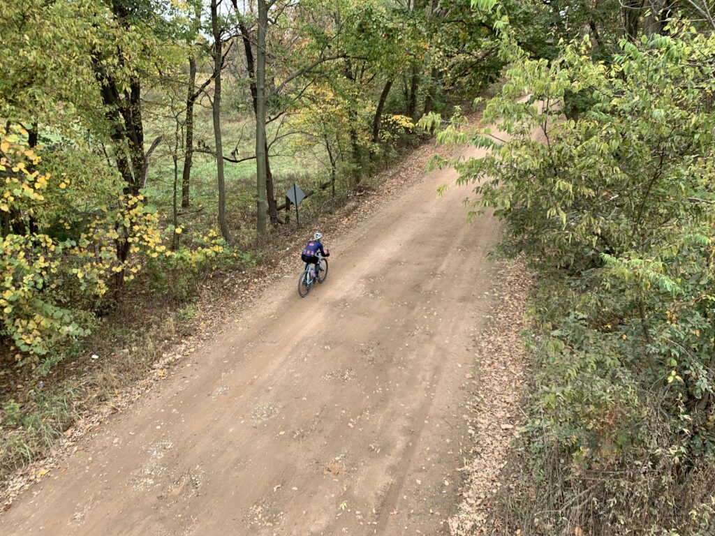 08f61c52357dcc6d2503bfea790efe4d Solo rider on route of Chinkapin Hollow