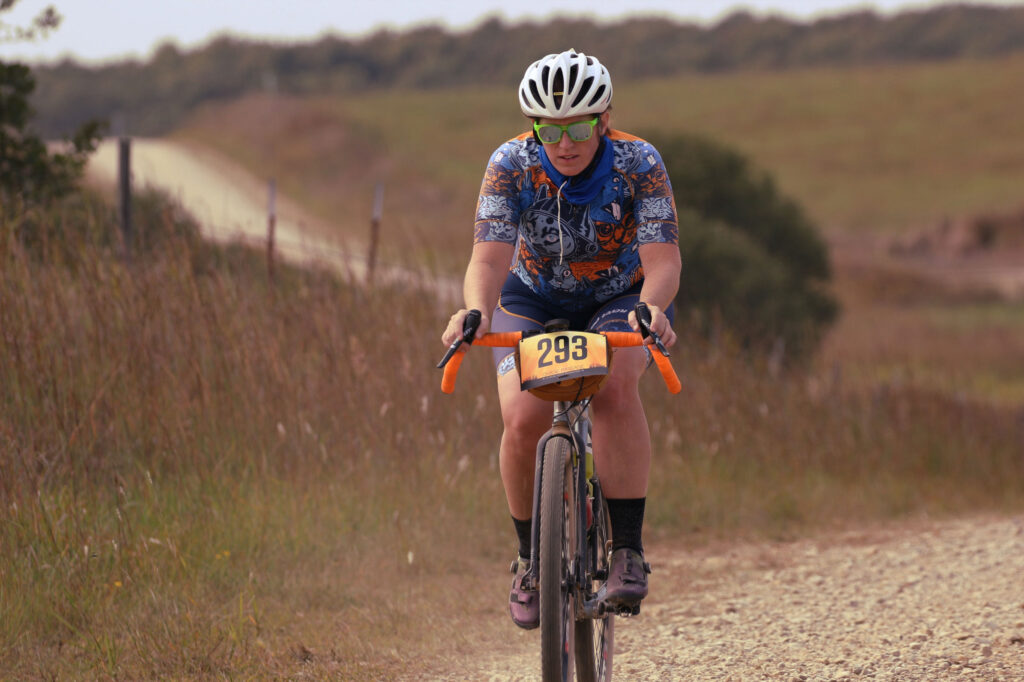 Solo rider on trail of Osage Passage