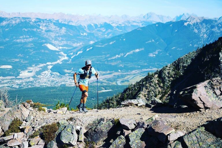 Runner on steep ascent of Golden Ultra