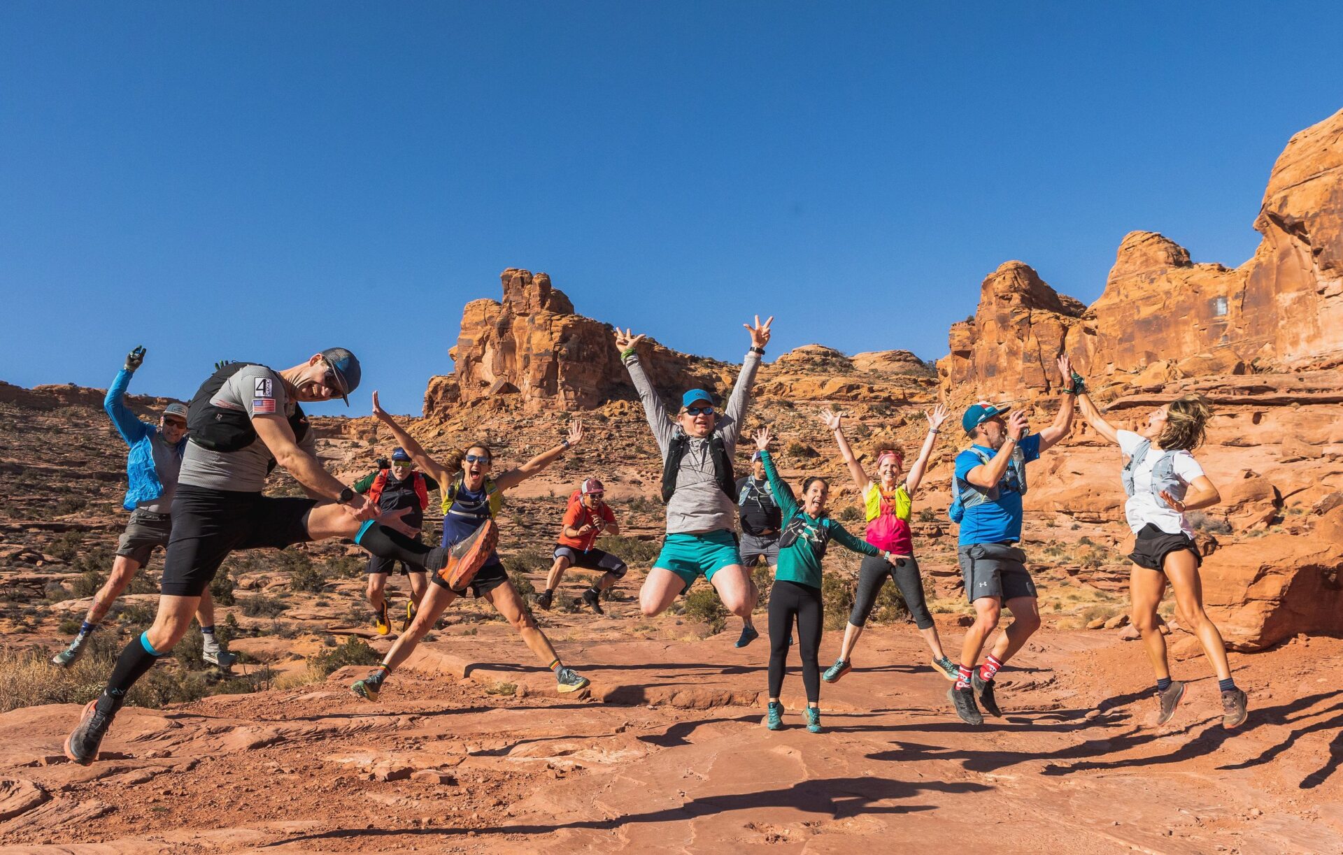 Happy contestants in Moab Run the Rocks