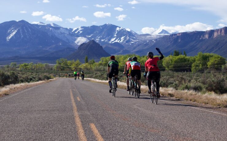 Riders on route of Gran Fondo Moab
