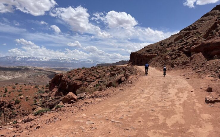 Gravel riders on trail near Moab