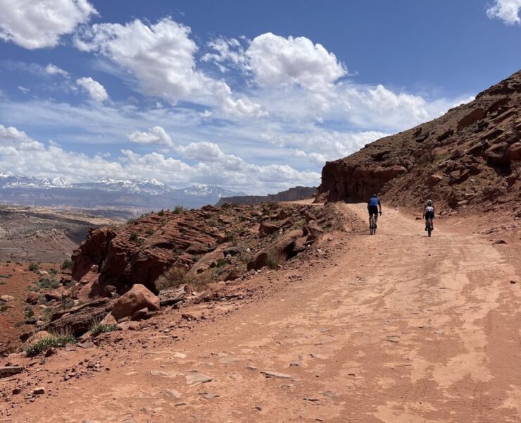 Gravel riders on trail near Moab