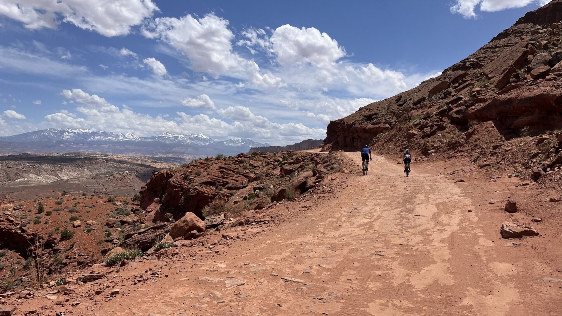 Gravel riders on trail near Moab