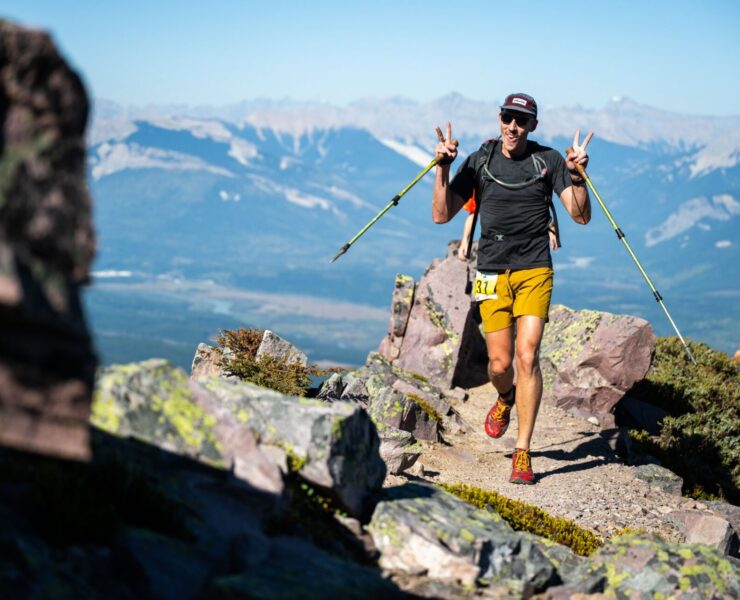 Happy runner on trail of Golden Ultra
