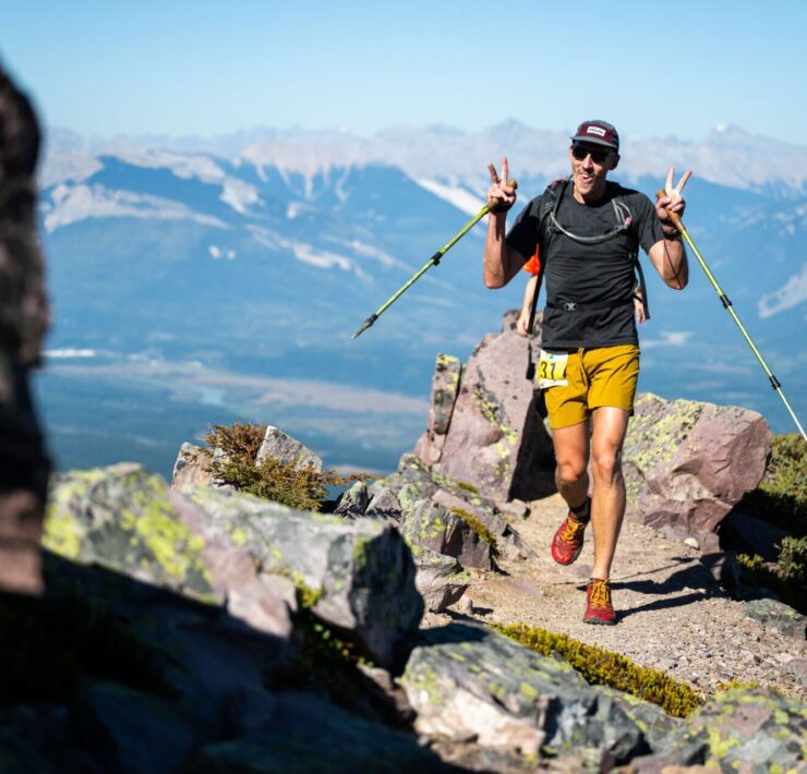 Happy runner on trail of Golden Ultra