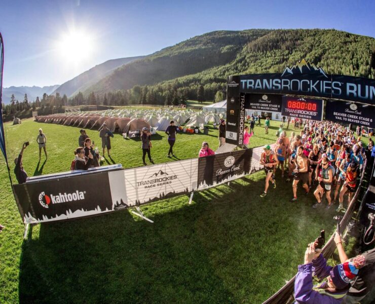 Runners at start of TransRockies run