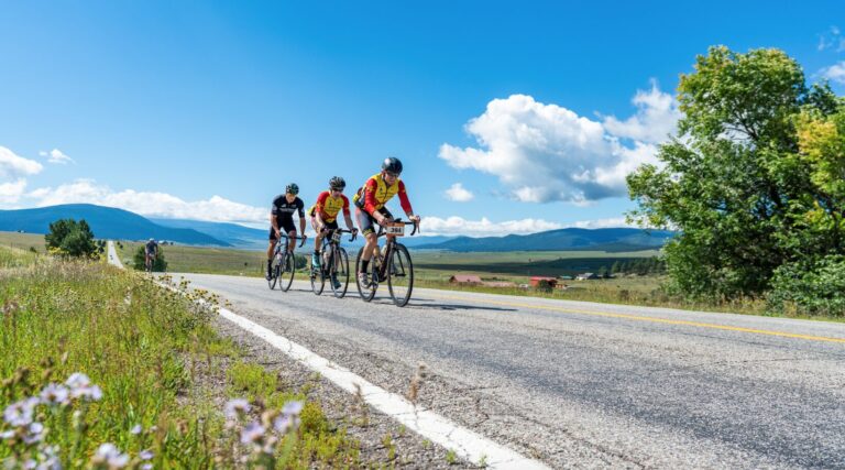 Riders on course of Enchanted Circle event.