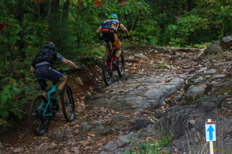 Riders on a climb during Marji Gesick MTB race