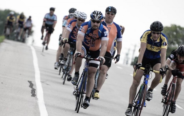 RAIN riders on Highway 40 in Indiana