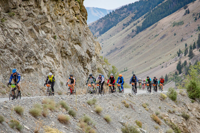 Riders on course in Rebecca's Private Idaho gravel grinder event