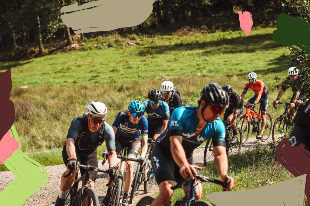 Riders in Gravel Grit'n ride course in Swedend