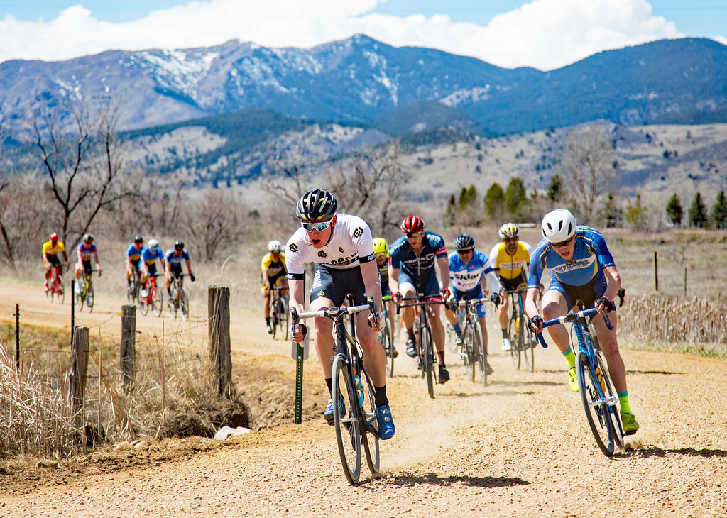 road and gravel cyclists at Boulder Roubaix