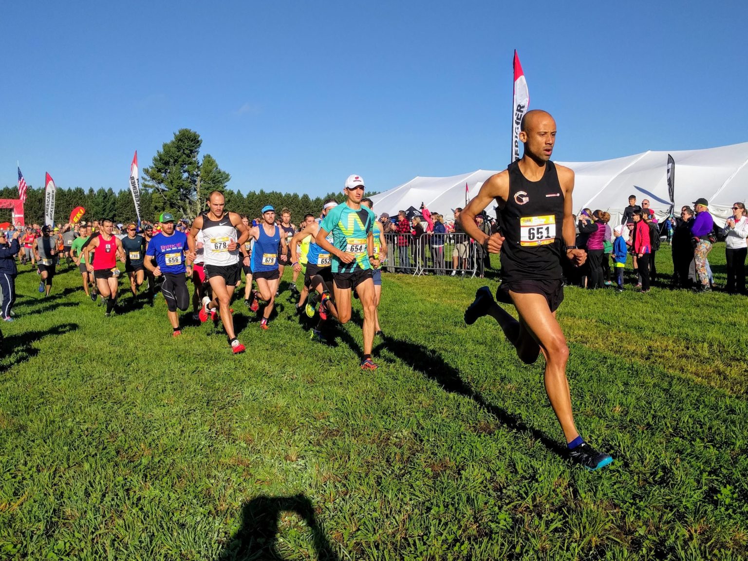 start line of the Birkie Trail Run