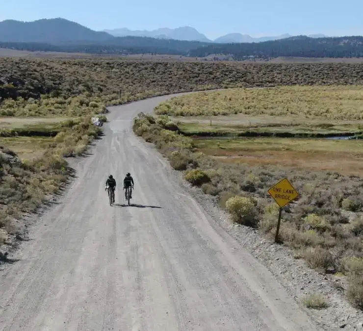 Riders on Mammoth Tuff gravel route